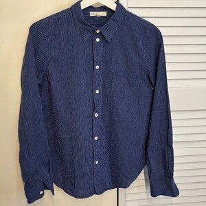 Alex Mill Indigo Striped Boxy Button Down Shirt